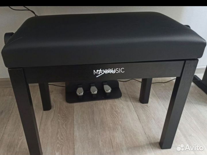 Банкетка для пианино черная матовая