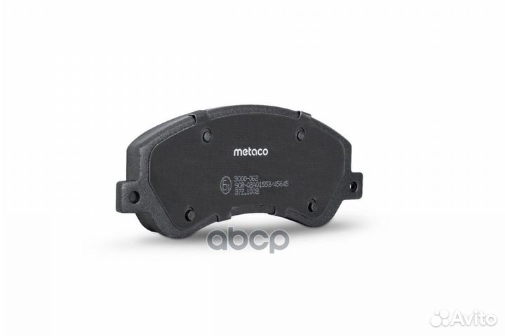 Колодки тормозные передние к-кт '3000-062 metaco