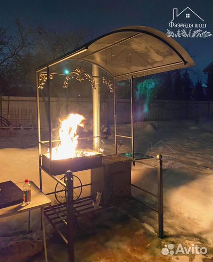 Мангал с печью под казан