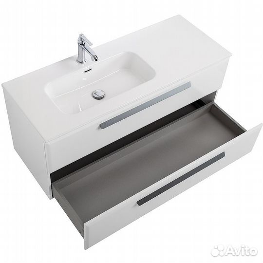 Тумба подвесная белый глянец 120см L ECO-CER-N-12