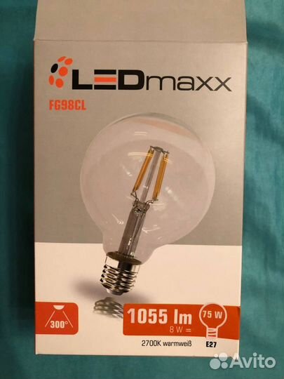 Светодиодная лампа E27, G95 (Германия)