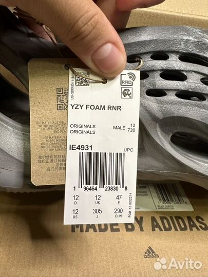 12us Adidas Yeezy Foam RNR MX Granite