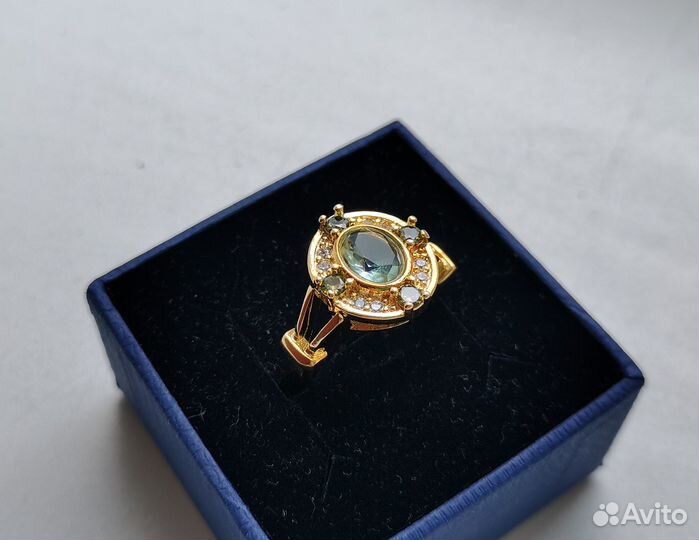 Кольцо женское аквамарин золото 18 карат