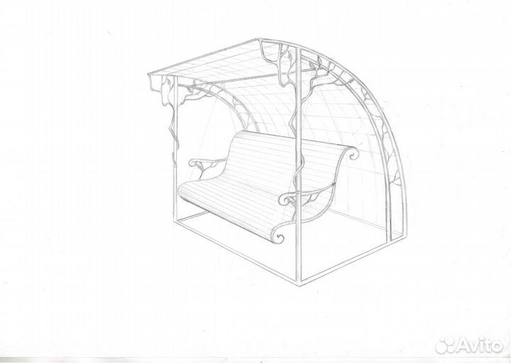Качель кованая, мебель кованая