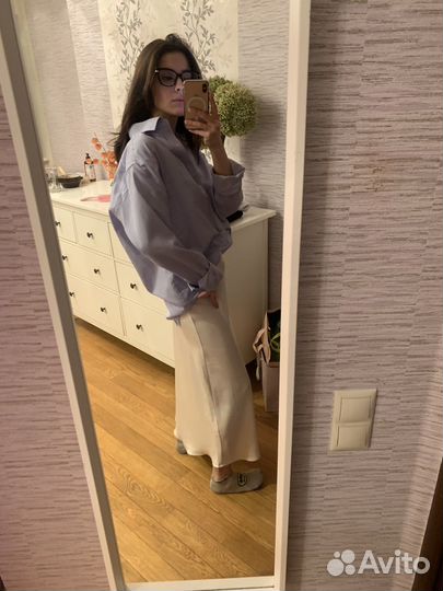 Голубая рубашка в клетку