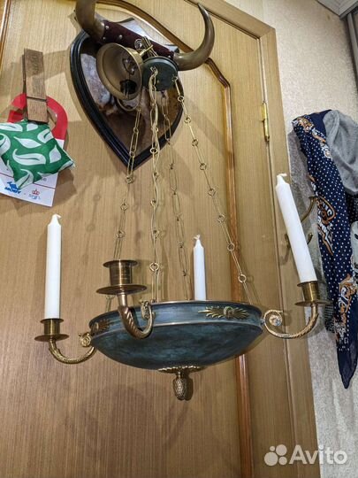 Антикварная люстра свечная в стиле ампир