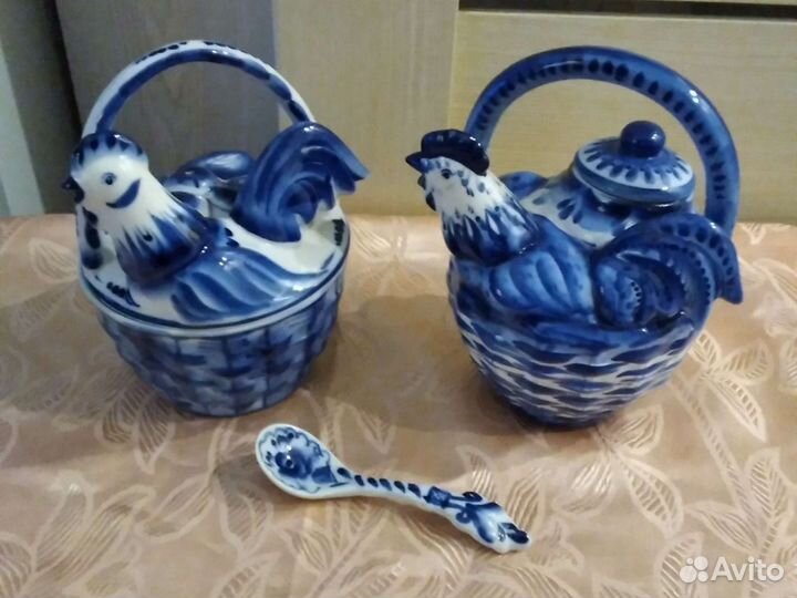 Гжель, наборы, чайник Кольчугино