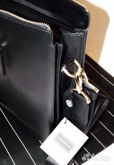 Мужская кожаная сумка портфель Zegna business lux