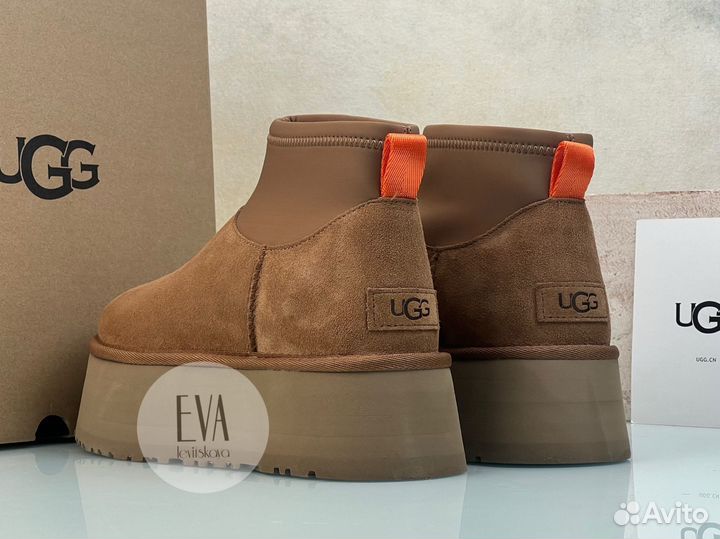 Женские угги на платформе Ugg Mini Dipper Chestnut