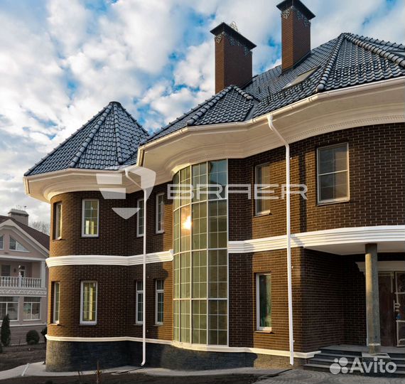 Облицовочный кирпич темно-коричневый риф Браер