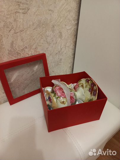Сервиз чайный, фарфор, 3 предмета