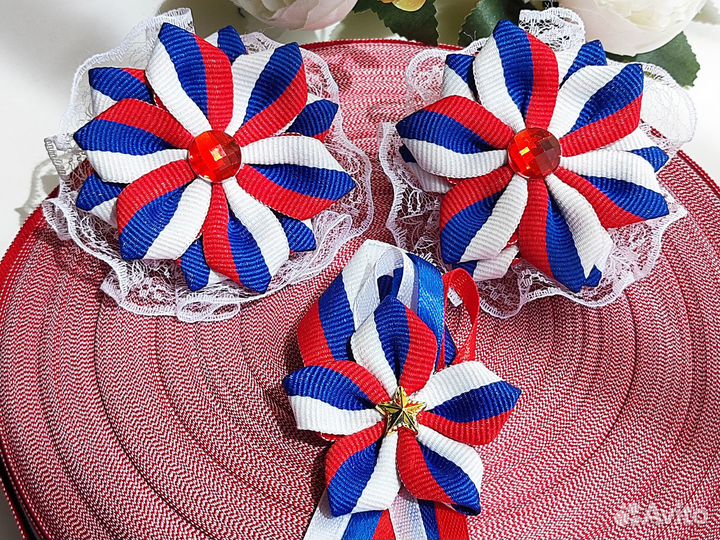 Комплект бантики и брошь