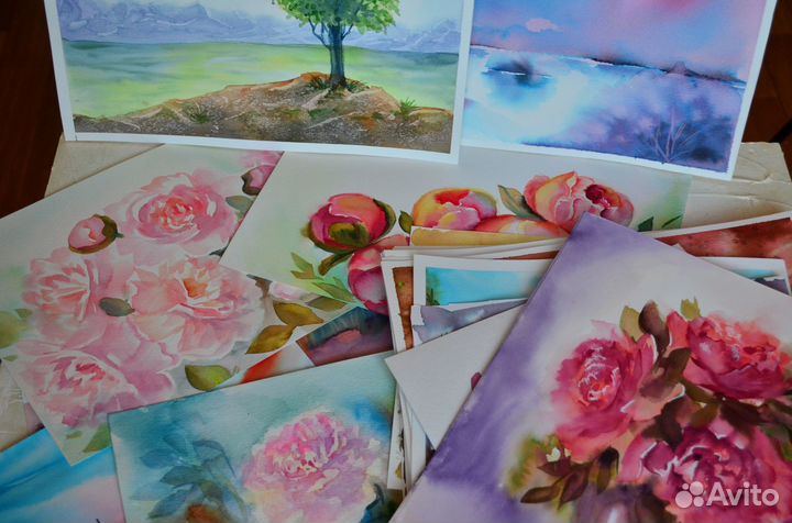 Картины акварелью разные Бесплатно
