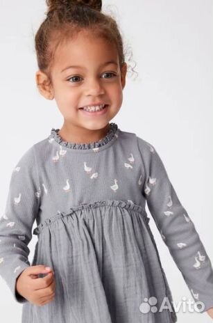 Новый сет Next лонгслив с баской в рубчик 122