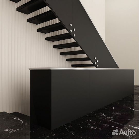 Лестница с реечным ограждением