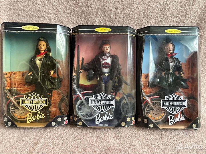 Barbie брюнетка и рыжая Harley Davidson