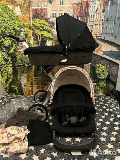 Коляска stokke xplory 2 в 1 black и летний кит