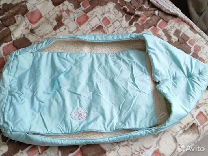 Зимний конверт в коляску на овчине