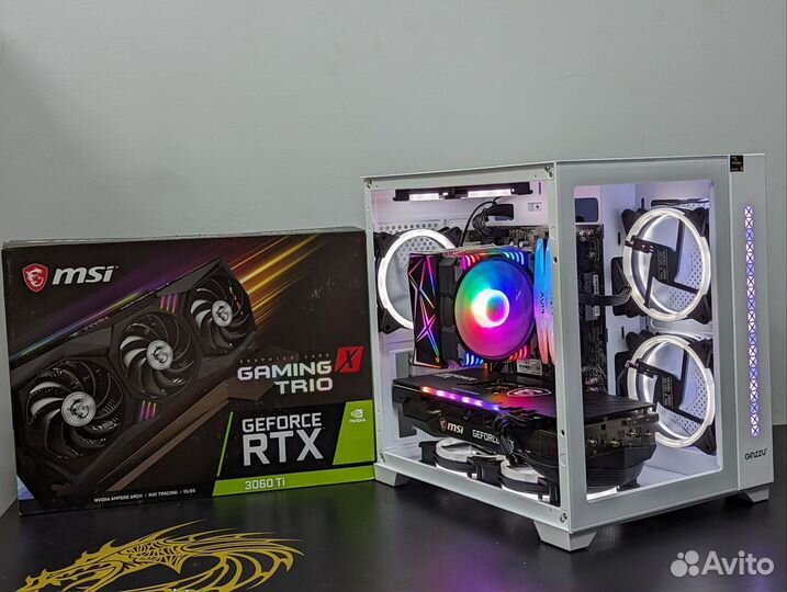 Белый пк Ryzen 5600 / RTX 3060ti /16gb/1tb SSD