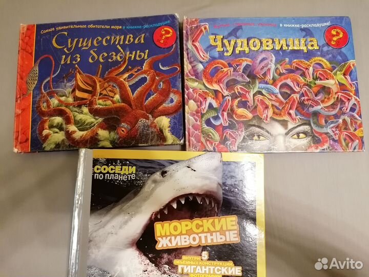 Детские книги-панорамы, энциклопедии букварь