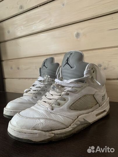 Nike air jordan 5 retro white metallic 2000
