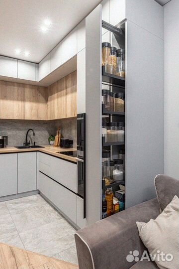 Кухонный гарнитур из мдф на заказ техникой