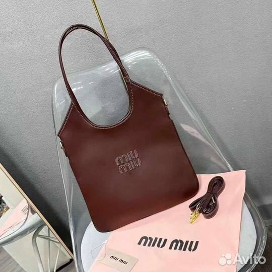 Сумка шопер Tote Bag Miu Miu натуральная кожа