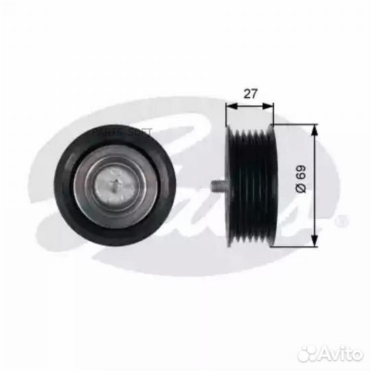 Gates T36487 Ролик руч.ремня mercedes sprinter mot