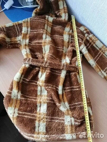 Халат банный, пушистый, травка на мальчика 3-5 лет