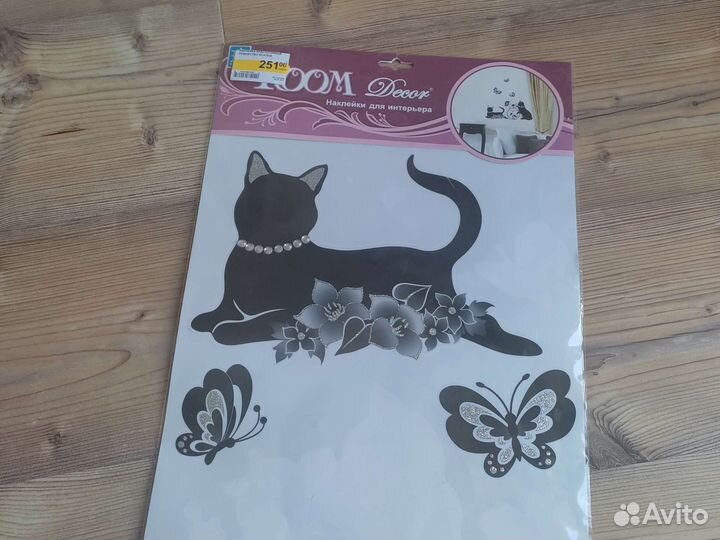 Наклейка для интерьера кошка
