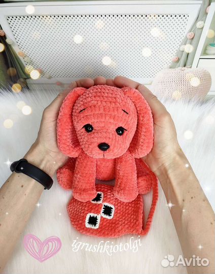 Вязаные игрушки собачки разных пород и Варежка