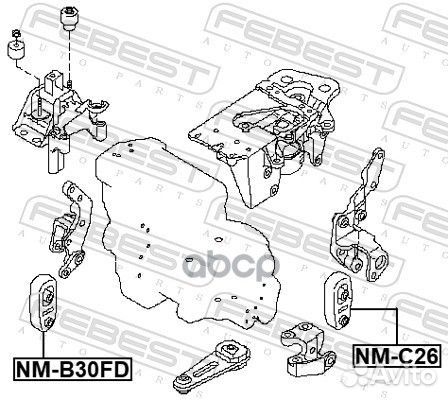 Подушка двигателя перед прав/лев NMB30FD Fe