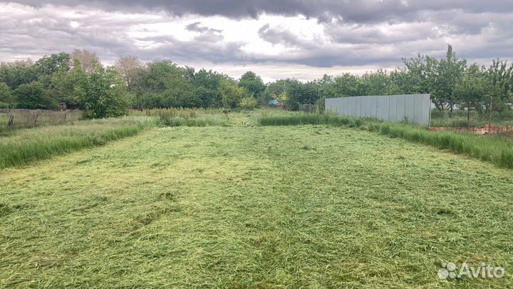 Покос травы триммером