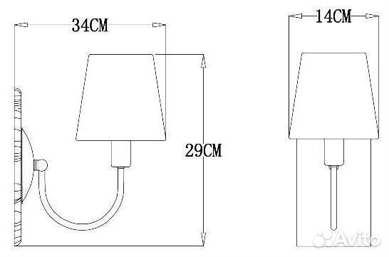 Бра настенный Arte Lamp классика 1 лампа Китай