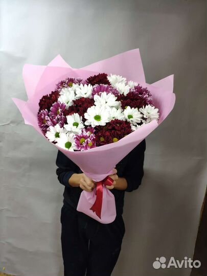 Букеты коробке корзинке хризантемы