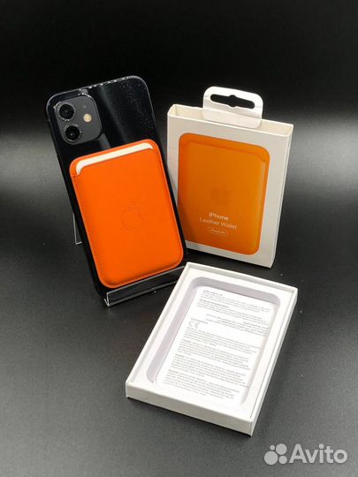 Картхолдер iPhone Leather Wallet MagSafe orange