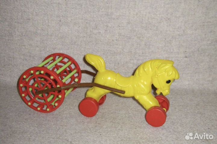 Игрушка СССР Цирковая лошадка каталка