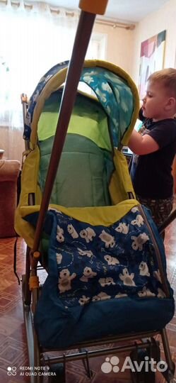 Детские санки коляска с колесами