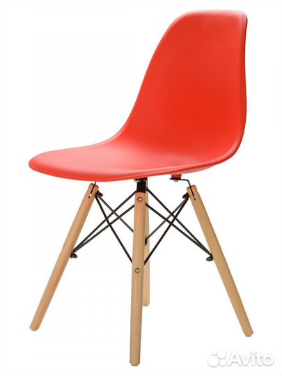 Стул в стиле eames DSW,красный, 1 шт