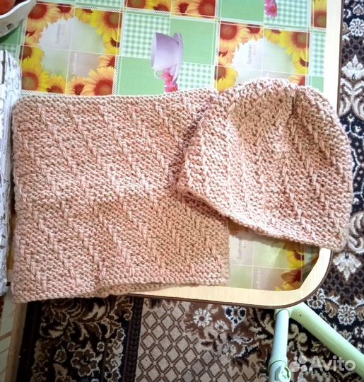 Комплект шапка и снуд женский