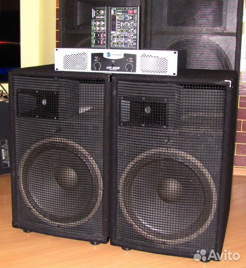 Колонки Eminence 1309Вт Pro 2ш Прямые+AMP+Mixer