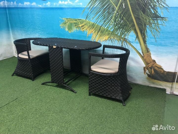 Кофейный комплект из искусственного ротанга