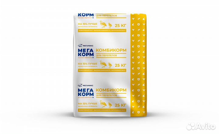 Комбикорм Мегакорм Перепелов Старт и Продуктивный