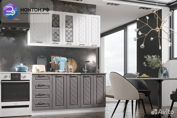 Кухня Агава 1.6 м акация белая / трюфель