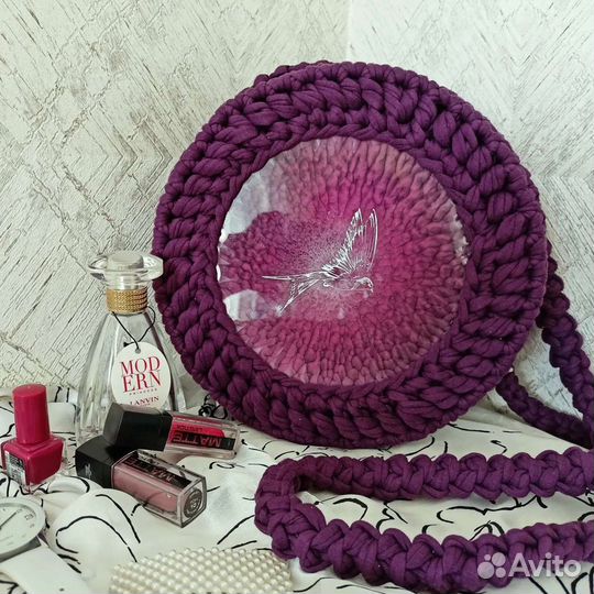 Cумка вязанная вставка смола