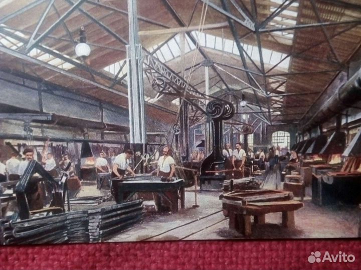 Открытка / завод, наковальни/ Германия до 1917 г