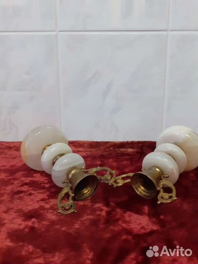 Подсвечники из оникса,винтаж