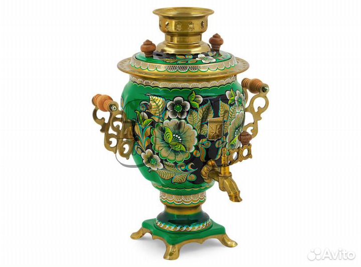 Самовар электрический Кудрина на зелёном (42058)