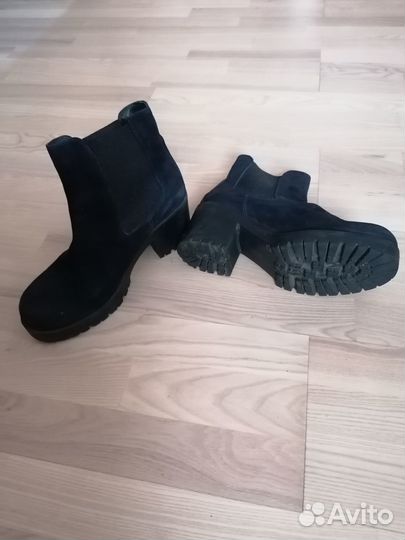 Полусапоги замшевые