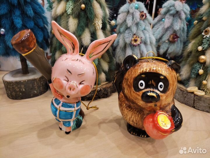 Лефортовский фарфор ёлочные игрушки статуэтки